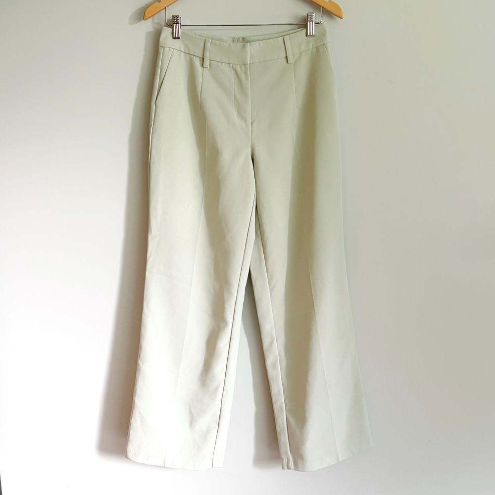 Avec Les Filles Pants Size 4 High Waisted Straight Leg Trousers Light Mint Green